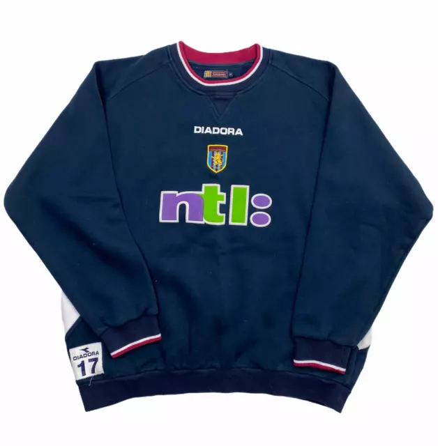 ASTON VILLA FOOTBALL Club 2000 01 Diadora Sweatshirt Medium
