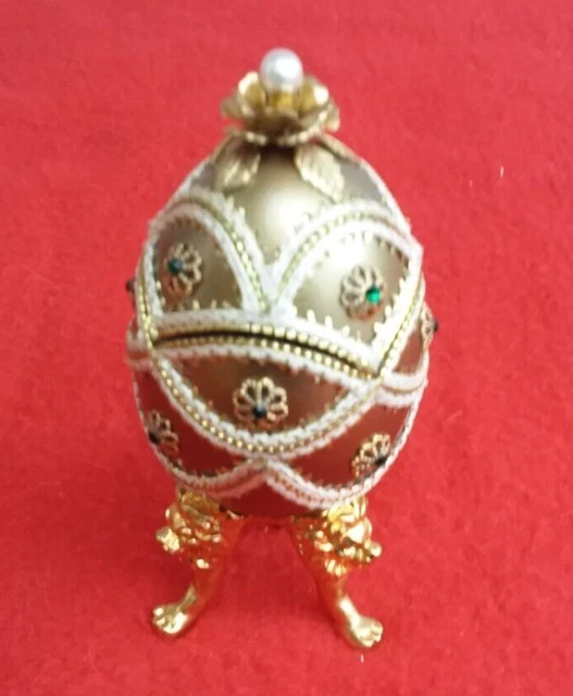 Œuf Décoratif Type Fabergé – Porte-photo, Objet De Vitrine, Design Années 90
