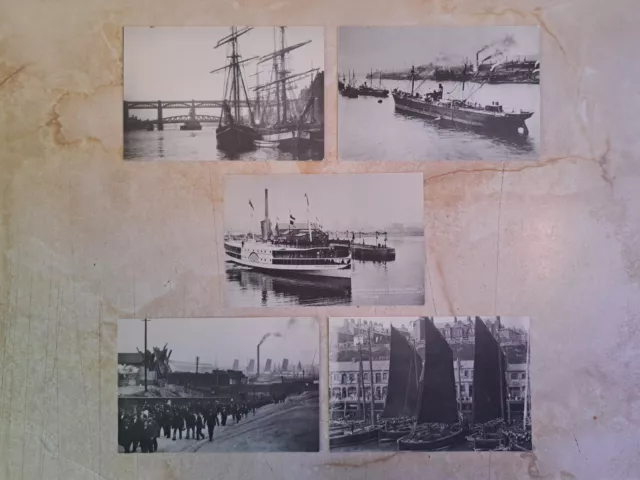 Vintage Postcard Set. Newcastle Upon Tyne. Historic Images on River Tyne.