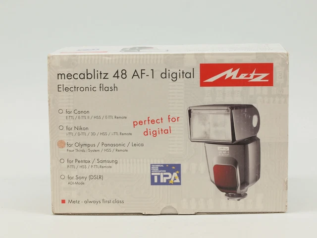 Metz mecablitz 48 AF-1 TTL Shoe Mount Flash for Olympus & Panasonic SLR Cameras