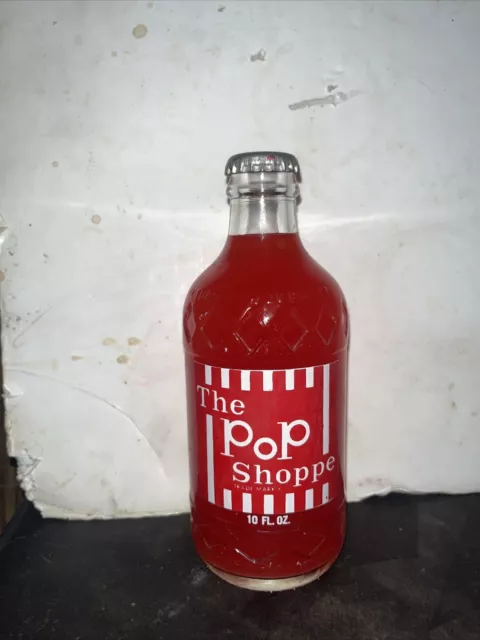 Full 10 Oz. The Pop Shoppe Strawberry Soda Bottle, New York