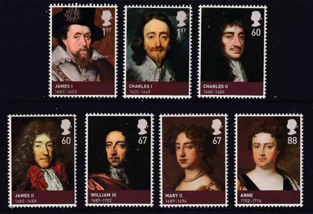 GB 2010 House of Stuart Set Kings & Queens 4th Issue SG3087/93 MNH