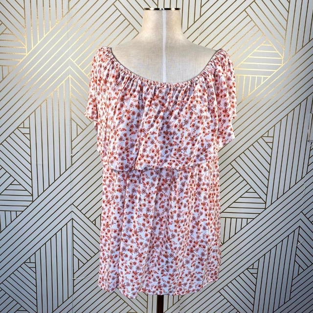 Torrid Floral Print Ruffle Top in Fields of Bloom 70's Style Gauze Boho Size 1X