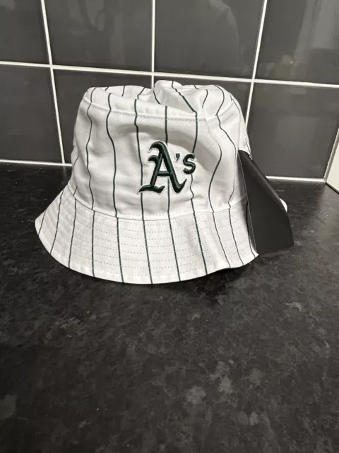 Cappello a secchio 47 marca MLB Oakland Athletics bianco verde nuovo con etichette taglia unica