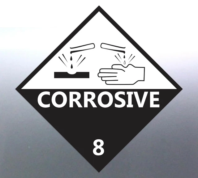 10 AT 15CM Corrosive 8 Decal Danger Hazard Material signage Storage ...