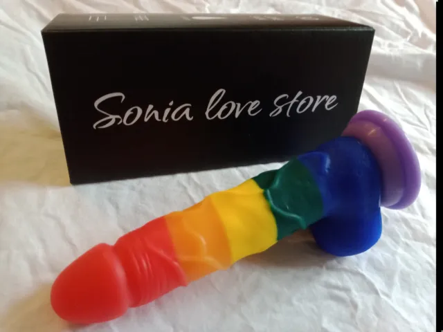 Gode ventouse Arc-en-ciel Sex Toy Anal Vaginal unisex LGBTQIA+ souple 