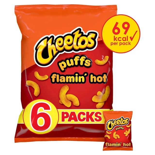 CHEETOS FLAMIN HOT Puffs Chips 6 X 13g Neu Vorrat EUR 3,27 PicClick DE