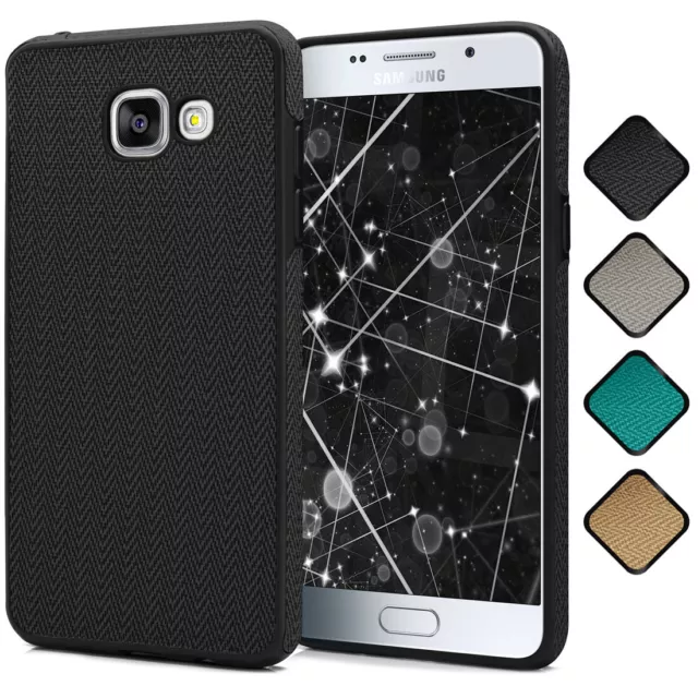 Back Cover für Samsung Galaxy A5 2016 Silikon Case TPU Textil Look Schutz Hülle