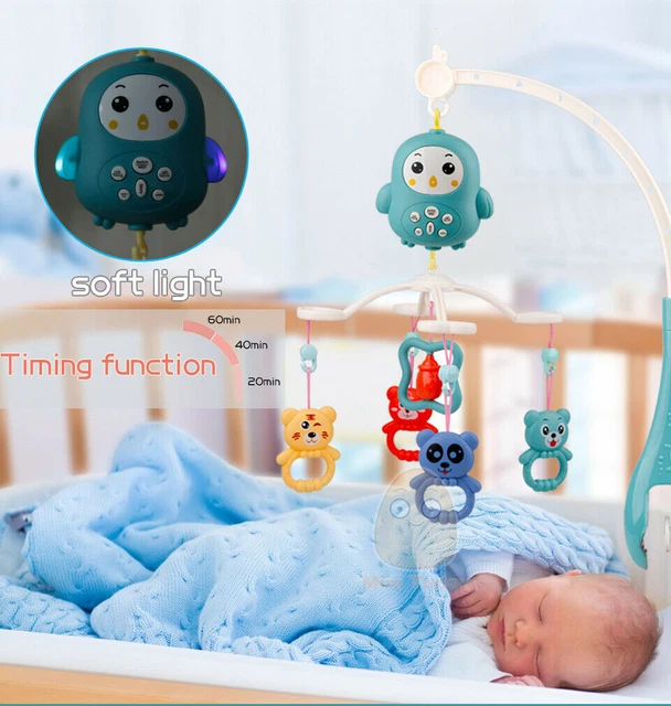 Baby Musical Crib Mobile Bed Crib Bell Nursery Light Baby Rattle Toy w/ Remote