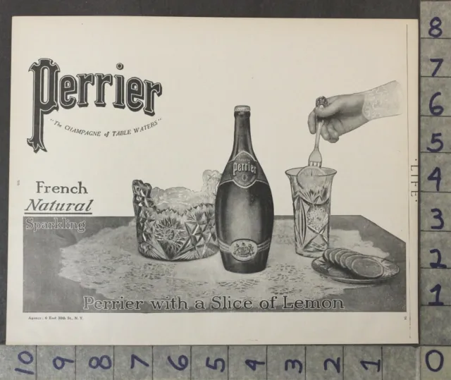 1909 Food Beverage Perrier Sparkling Water Mineral French Health Ad A-2875