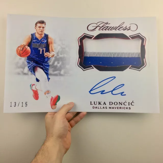 Luka Doncic Auto 2018-19 Panini Flawless Ruby 13/15 Poster