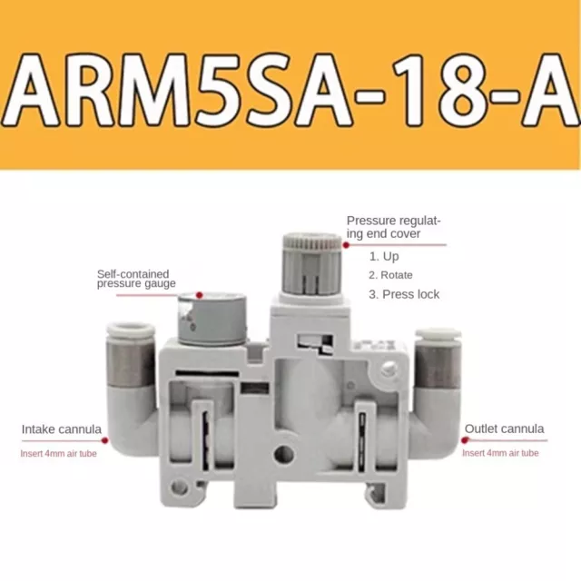 QTY:1 ARM5SA-18-A Compact Pressure Reducing Valve w/Elbow Plug for 4mm Tubing 2