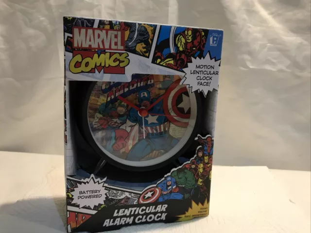 Marvel Comics Lenticular Alarm Clock Captain America - Hulk - Iron Man Avengers
