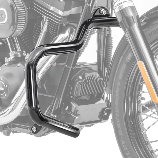 Pare-Cylindre Mustache Pour Harley Softail Street Bob/Low Rider 2018-2020 | Protection Moteur Noir