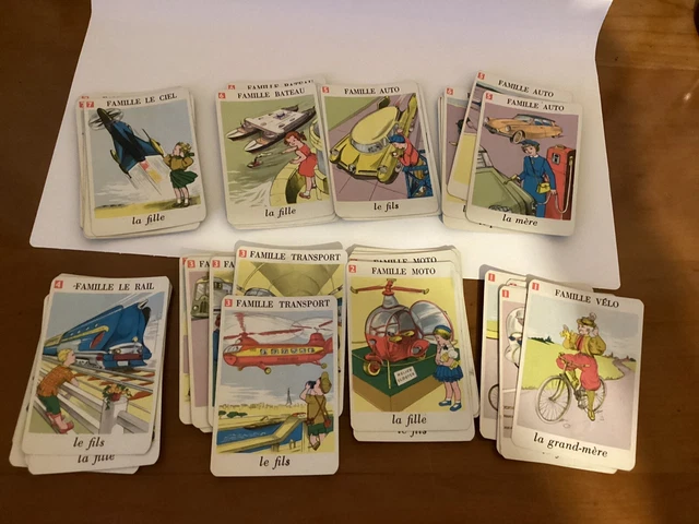 Lot De Jeux De 7 Familles Anciens - Marque SAUSSINE - Jeux De Cartes Rétro