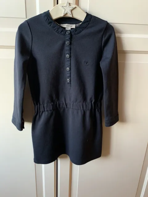 BURBERRY Girl's Long Sleeved Dress - Navy - 4 Years - DESIGNER - GOOD CONDITION