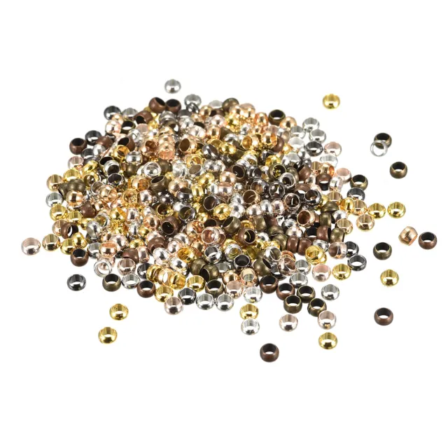 500 ud. Perlas redondas Crimp, espaciador de extremo Crimp de 3,5 mm tapón, multicolor