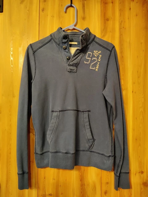Boys Abercrombie Blue Mock Neck Sweatshirt  XL