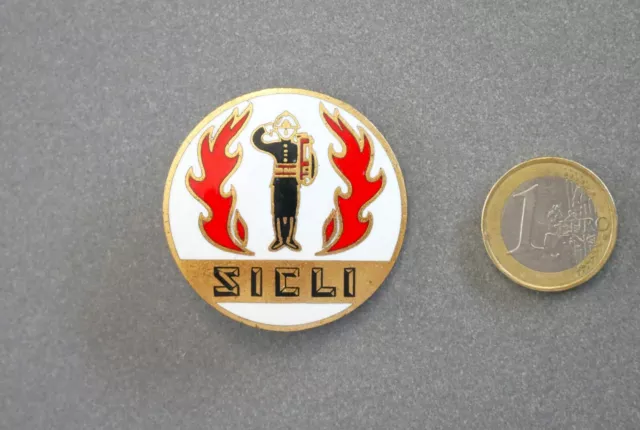 SICLI - POMPIER - Extincteur - Broche Publicitaire - Objet collection - BELGIQUE