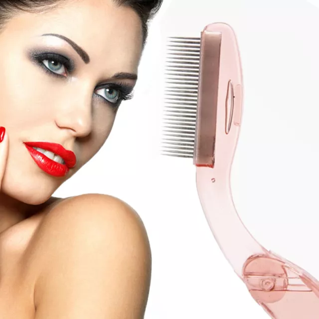 Foldable Steel Eyebrow Eyelash Extension Brush Metal Tool Comb Portable NICE