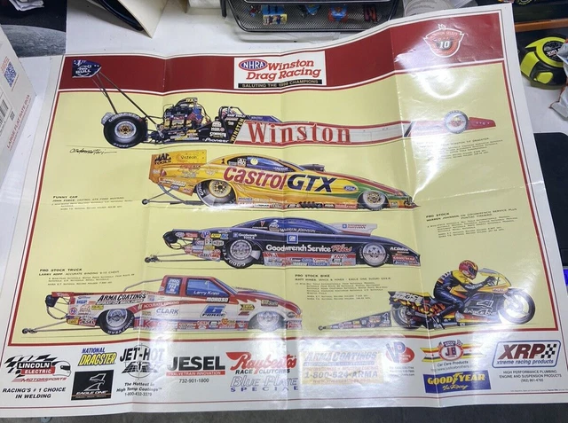1998 Saluting The Champions  Poster Nhra Winston Drag Racing Champions
