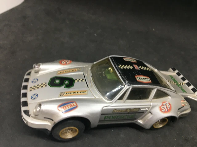 Scalextric ancien  Slot car Porsche 911 Turbo #6 gris 1/32 N° 09C circuit AUTO 3
