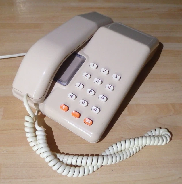 BT VISCOUNT BEIGE Telephone Vintage Retro 1980s Push Button British ...