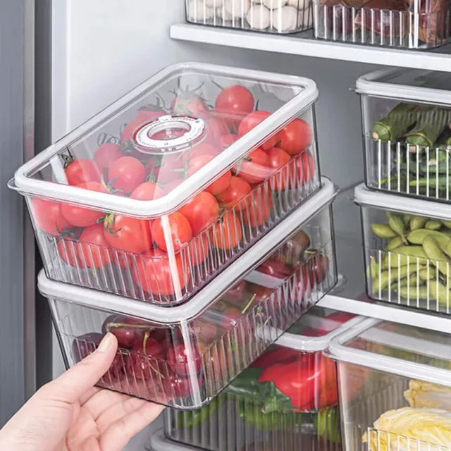 Refrigerator Organiser Storage Box Timing Fresh Vegetable Fruit Food