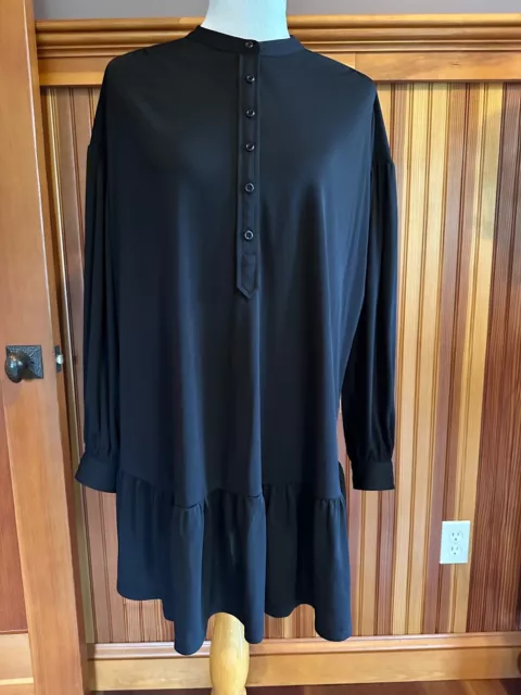 ELIZABETH AND JAMES Kohls black oversized drop waist long sleeve dress NWT sz M