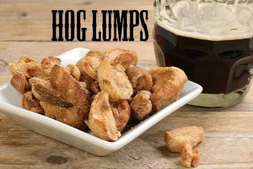 1kg of Hog Lumps tasty double cooked pork scratchings in 9 flavours