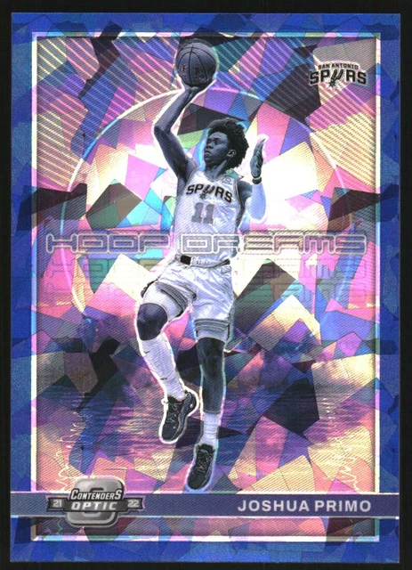 2021-22 Panini Contenders Optic Hoop Dreams Blue Cracked Ice #16 Joshua Primo/75