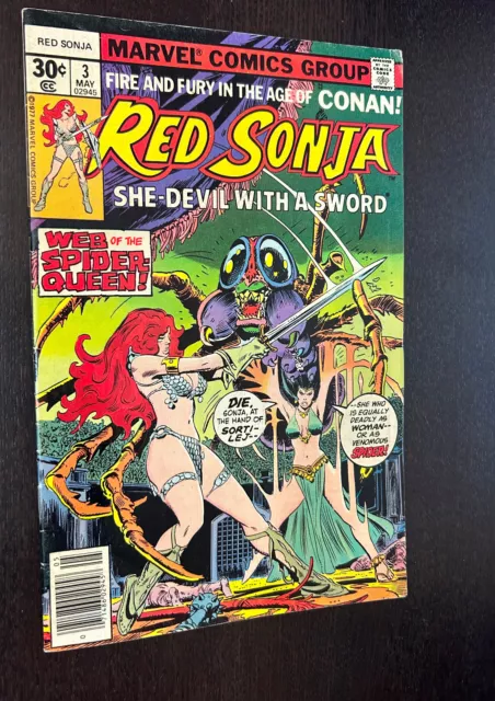 RED SONJA #3 (Marvel Comics 1977) -- Mark Jeweler VARIANT -- Bronze Age -- FN-