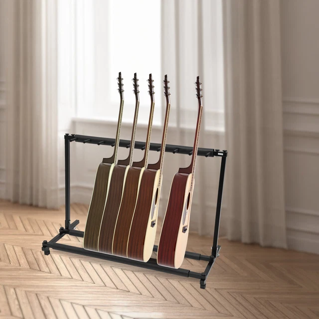 CAHAYA Support De Guitare Pliable Pour 5 Guitares - Modèle CY0345, Gain De Place Et Robuste
