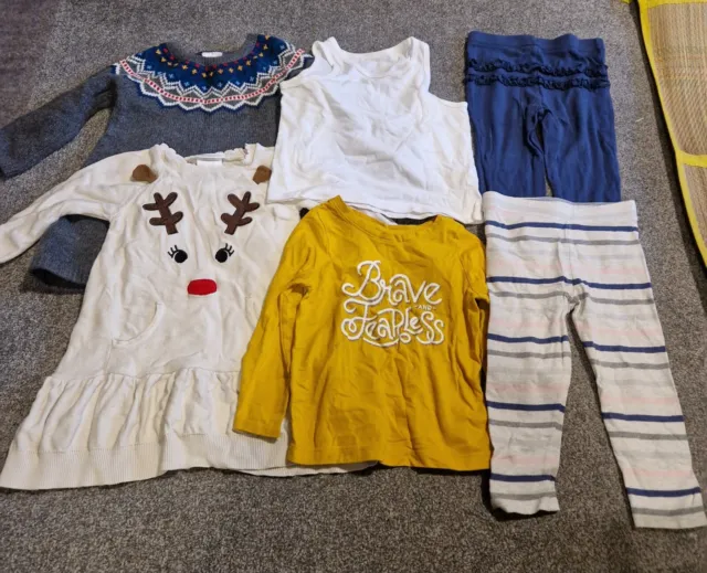 Baby Girl Clothes Bundle - 1-2 Years - Jumper Dresses, Leggings, Tops