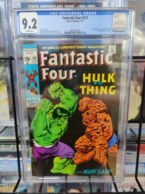 Fantastic Four #112 (1971) - Cgc Grade 9.2 - Hulk Vs The Thing Battle - Romita!