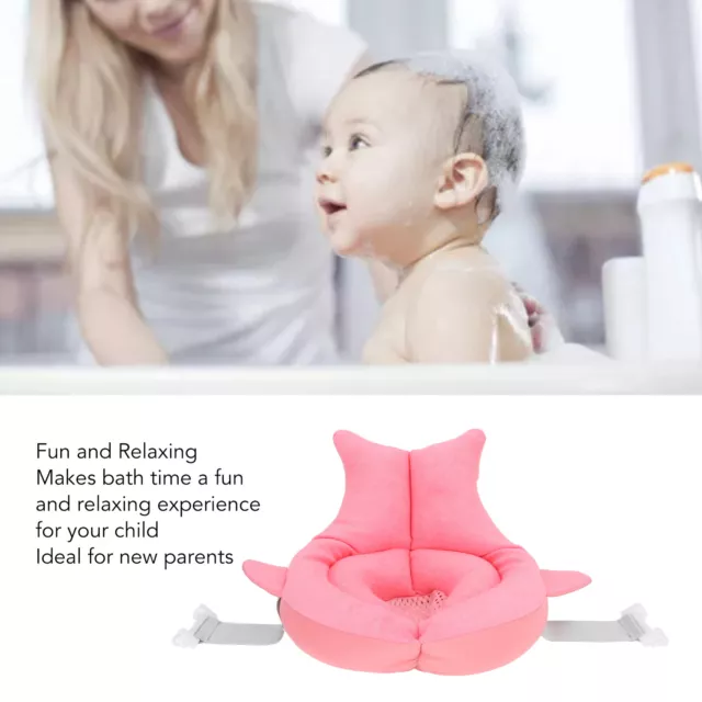 (Pink)Baby Bathtub Cushion Soft Safe Breathable Floating Infant Bath VIS