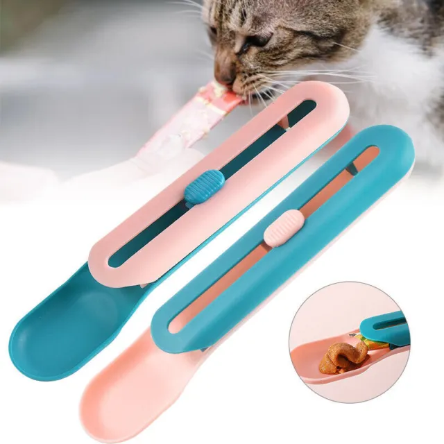 Pet Feeding Spoon Dog Cat Strip Squeezer Liquid Plastic Food Feeder