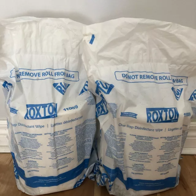 Lot 2 X Roxton Wipes 11009 Gym Equipment Disinfectant Wipe refill 1600 sheets