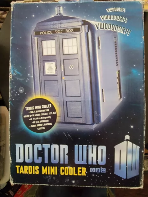 Doctor Who Mini Fridge & Heater 2012 Dr WHO Tardis Lights & Sound - Works Great