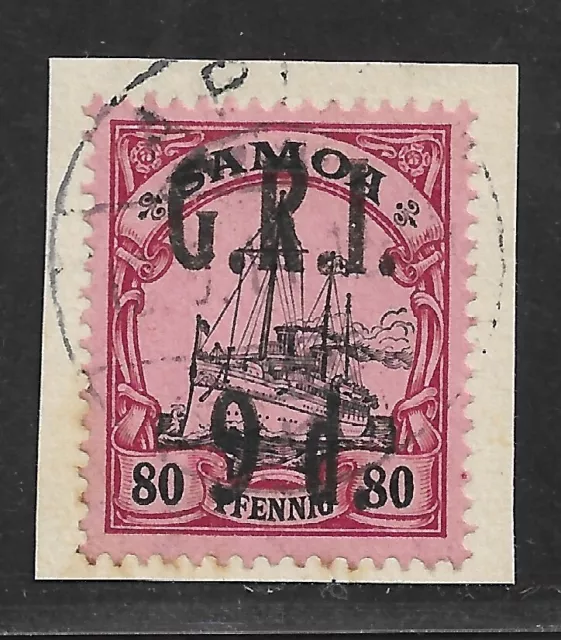 Samoa Brit. Besetzung Minr. 9 ° Apia 12.9.14 Luxus Briefstück Auflage 1700 Stück