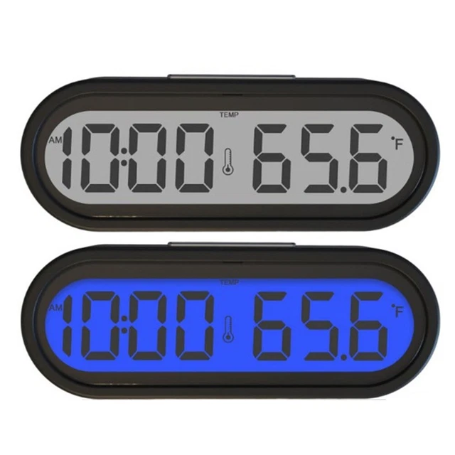 Termometro orologio digitale auto 2 in 1 LCD con retroilluminazione elettronica