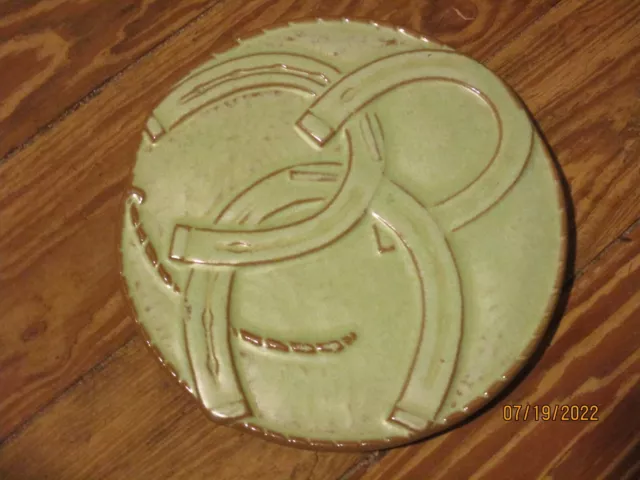 TRIVET verde herradura cerámica FRANKOMA buena suerte 6 1/4" 94TRH