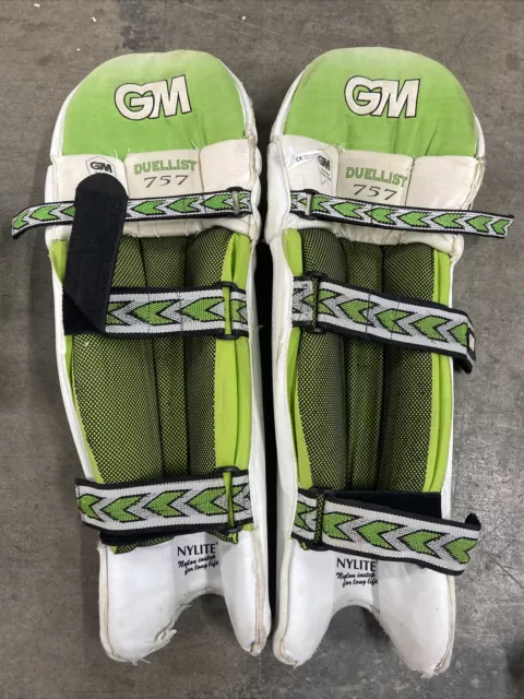 Mens Gunn & Moore Duellist 757 Cricket Batting Pads Nylite Tri Flex Knee Roll 3