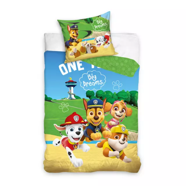 Paw Patrol Dreams Funda Edredón Individual Juego Euro Talla Ropa de Cama Algodón