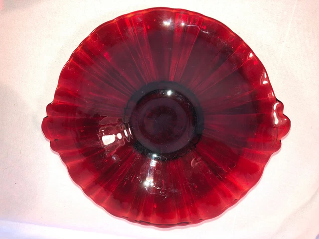 2 Ruby Red Old Cafe Low Candy Dishes And 6.5 Inch Bowl Mint Depression Glass