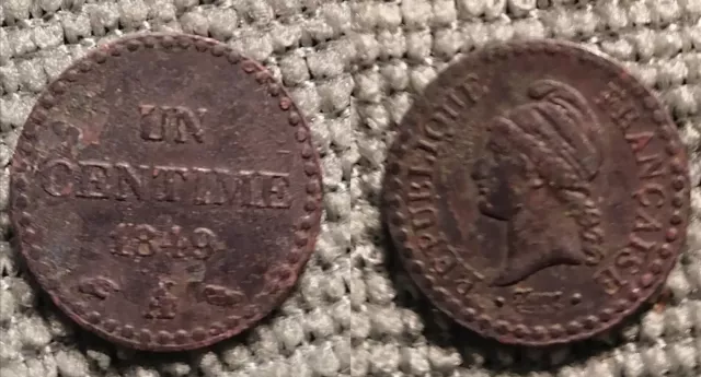 Un centime 1849 A Dupré IIe République Paris