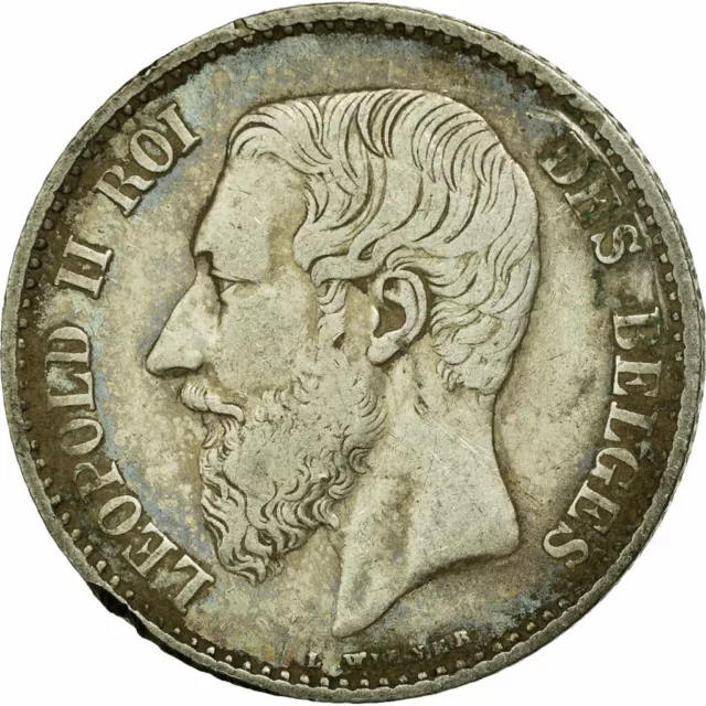 [#681891] Coin, Belgium, Leopold II, Franc, 1866, VF, Silver, KM:28.1