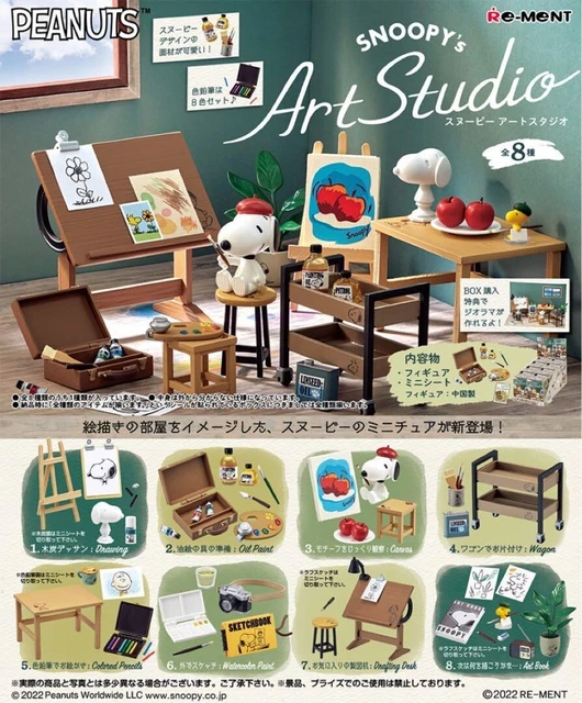 Re-Ment PEANUTS SNOOPY's Art Studio Miniature Figure Complete Set 8 New JPN