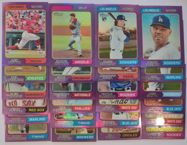 2023 Topps Heritage Purple Chrome Starter Set 24/100 Outman Ohtani Votto Freeman