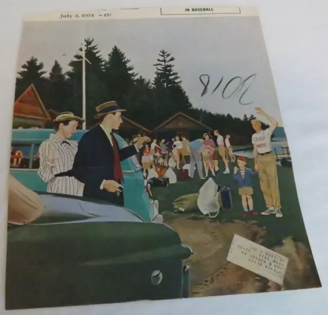 George Hughes Artist Illustration Magazine Clipping SEP July 3,1954 Summer Camp